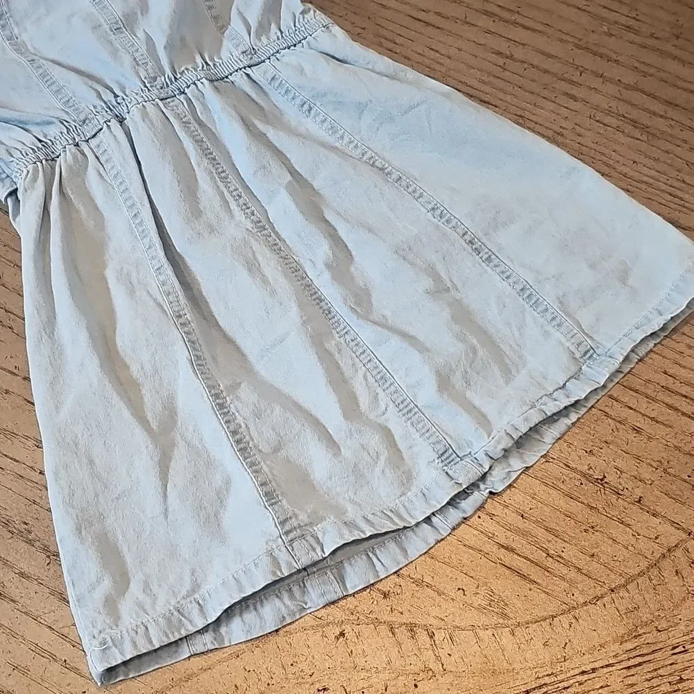 Stylish Denim Kids Dress Size 6 with Pink Accents